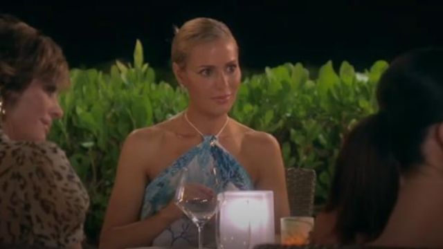 Roberto Cavalli Underwater Print Halter Neck Top worn by Dorit Kemsley in The Real Housewives of Beverly Hills(S09E15)