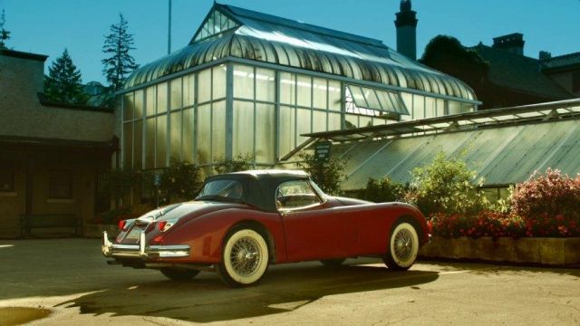 Red Jaguar Roadster Car used by Roman Godfrey (Bill Skarsgård) as seen in Hemlock Grove (S01E01)