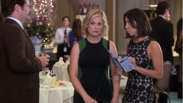 Alice + Olivia Dot Sleeveless Shift Dress worn by April Ludgate (Aubrey Plaza) in Parks and Recreation (S06E01)