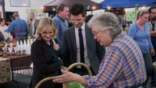Leslie Fay Blouse 10 P Green VTG 80s Button Up worn by Leslie Knope (Amy Poehler) in Parks and Recreation (S06E12)