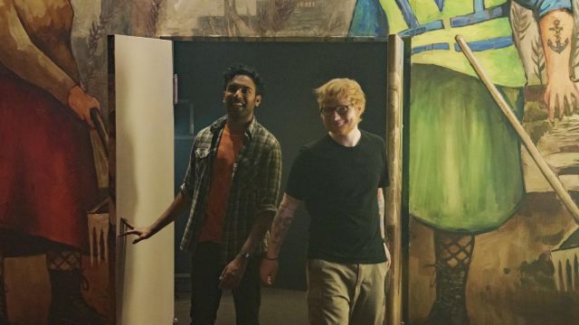 The black t-shirt worn by Ed Sheeran in the film Yesterday