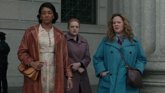 Blue coat worn by Kathy (Melissa McCarthy) in The Kitchen