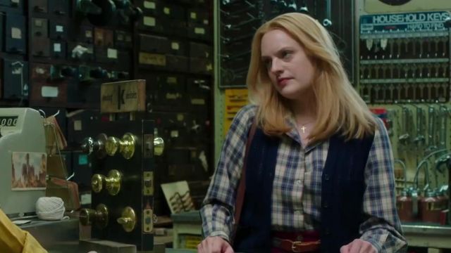 Plaid Button up Shirt worn by Claire Walsh (Elisabeth Moss) in The Kitchen