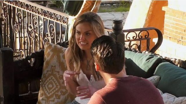 Chaser Sparkle Thermal Cropped Henley Tank worn by Hannah Brown in The Bachelorette (S15E03)