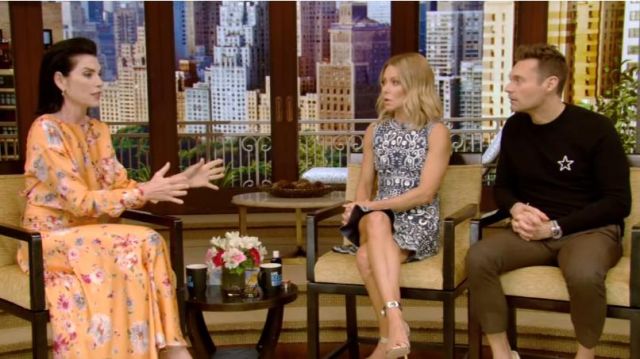 Galvan London Majorelle Cocktail Dress worn by Julianna Margulies on LIVE with Kelly and Ryan May 21,2019
