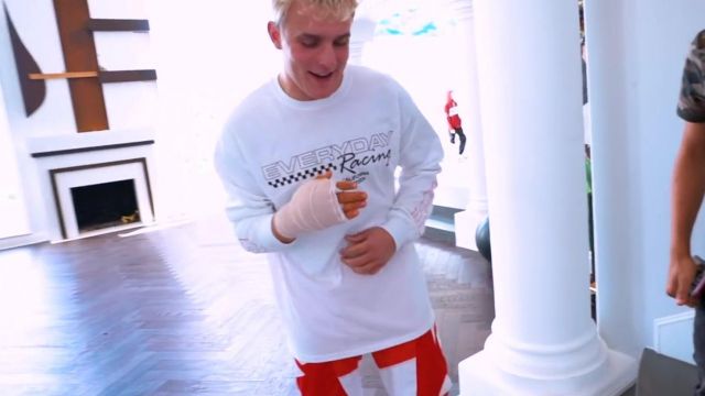 The t-shirt Everyday Racing worn by Jake Paul in the video Meet The EXTREMELY MINI JAKE PAUL...