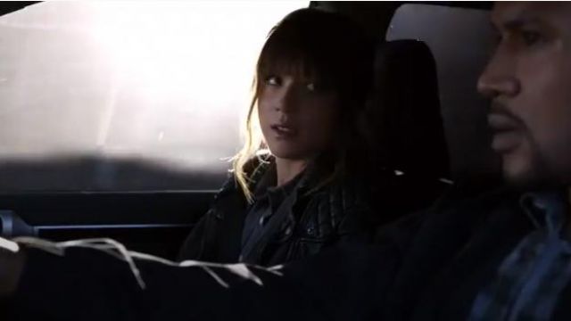 All Saints Cargo Leather Biker Jacket in Black/Grey worn by Daisy 'Skye' Johnson (Chloe Bennet) in Marvel's Agents of S.H.I.E.L.D. (S02E07)