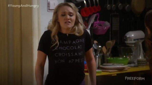 Urban Outfitters Bon Appetit Tee worn by Gabi Diamond (Emily Osment) in Young & Hungry (S03E07)