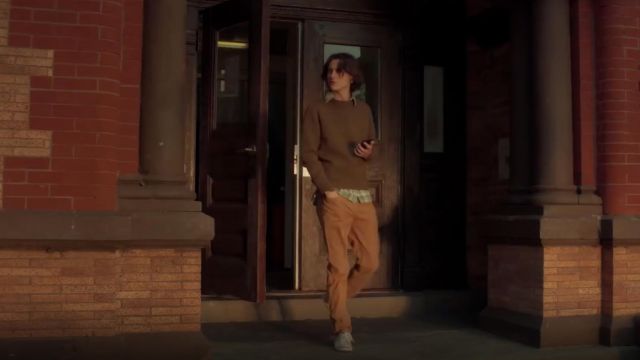 Brown casual pants worn by Timothée Chalamet in A Rainy Day in New York