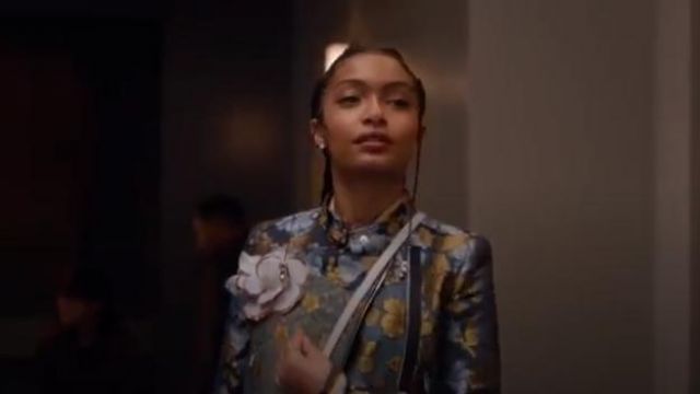 Patchwork Floral Jacket worn by Zoey Johnson (Yara Shahidi) in grown-ish (Season01 Episode10)