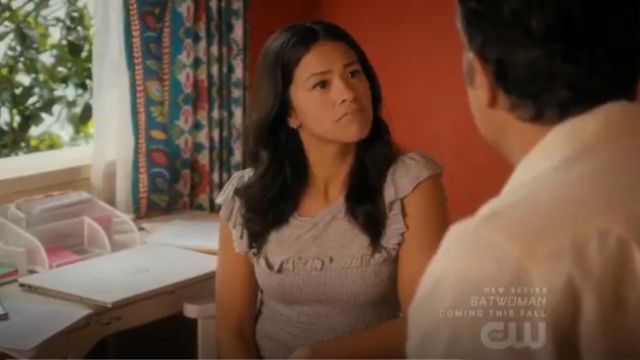 Rebecca Taylor Smocked Jersey Top worn by Jane Villanueva (Gina Rodriguez) in Jane the Virgin (S05E10)