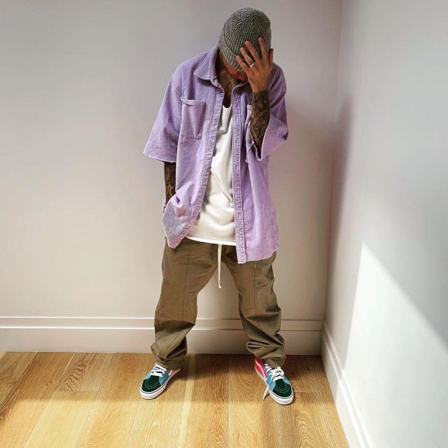 Vans Sk8-Hi Lumineux de Couleur Bloqué Chaussures de Skate porté par Justin Bieber sur son Instagram account @justinbieber