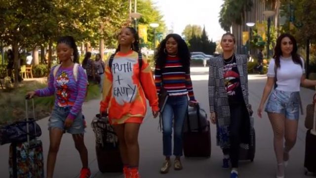 Moschino Crowned Tiger Intarsia Jumper worn by Sky Forster (Halle Bailey) in grown-ish (S02E01)