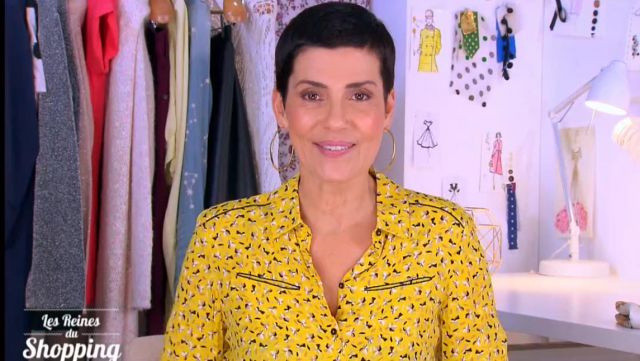La Chemise jaune imprimée de Cristina Córdula dans Les reines du shopping du 10/06/2019