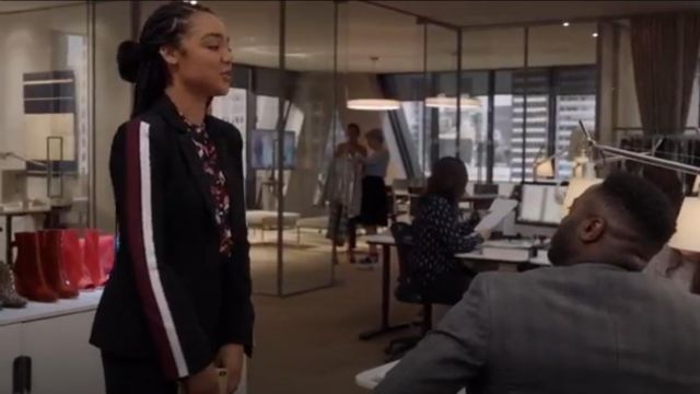 Ribbon Striped Blazer worn by Kat Edison (Aisha Dee) in The Bold Type (Season03 Episode09)