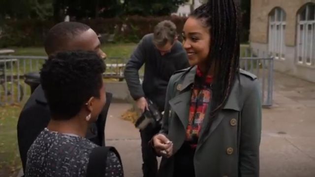 Adam Lippes Removable Scarf Blouse worn by Kat Edison (Aisha Dee) in The Bold Type (S03E09)