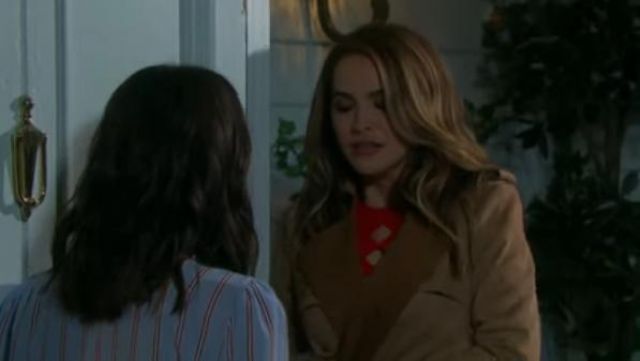 Kenzo  Fitted Lacehole Sweater worn by Chrishell Stause as seen in Days of Our Lives February 12,2019