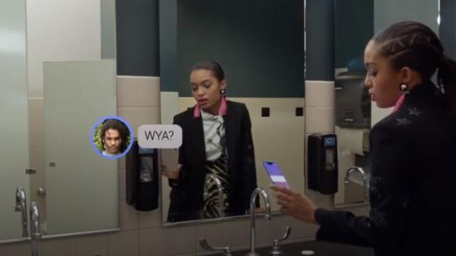 Topshop Zebra Print Pinafore Dress worn by Zoey Johnson (Yara Shahidi) in grown-ish (S02E06)