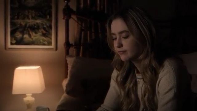 Rainbow Trim Gladwell Balloon Sleeve Sweater worn by Allie Pressman (Kathryn Newton) in The Society (Season01 Episode10)