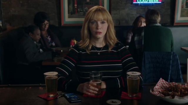Black Striped Cashmere Sweater worn by Beth Boland (Christina Hendricks) in Good Girls (Season02 Episode13)