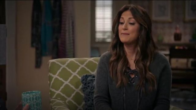 Rails Amelia Lace Up Wool Long Sleeve Sweater worn by Colleen (Angelique Cabral) in Life in Pieces (S04E07)