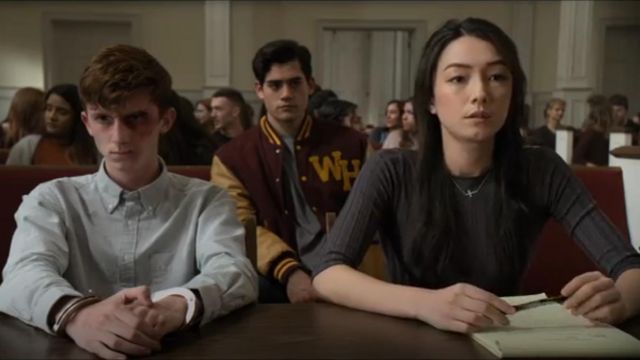 Ribbed Button Long Sleeve Top worn by Helena (Natasha Liu Bordizzo) in The Society (Season01 Episode05)