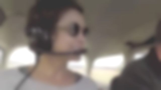 The pair of sunglasses glasses round frame spotted Sophie Jovillard in Echappées belles the 08.06.2019 at 20:50