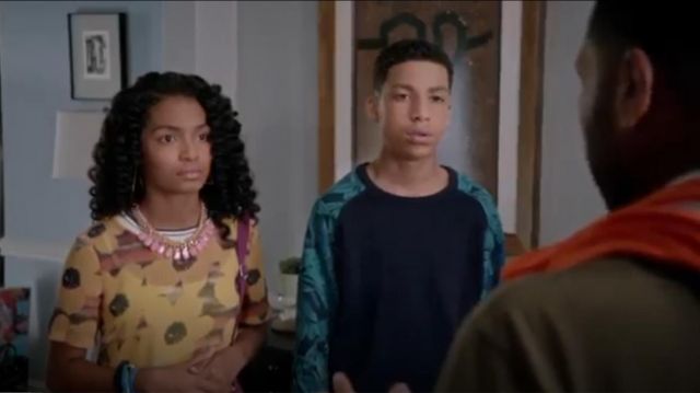 Scotch & Soda Mix & Match Crewneck Sweatshirt worn by Andre Johnson, Jr. (Marcus Scribner) in black-ish (S01E09)