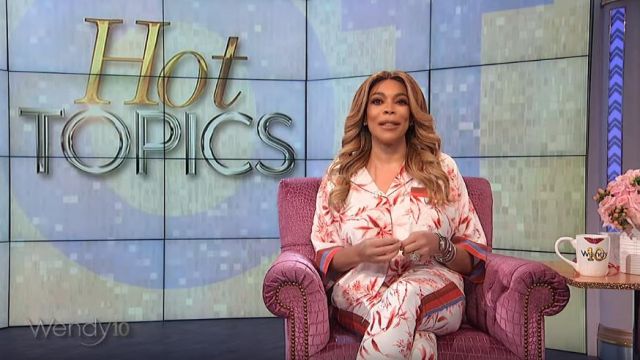 Joie  White and red drawstring “Quisy” pants worn by Wendy Williams on The Wendy Williams Show June 10,2019