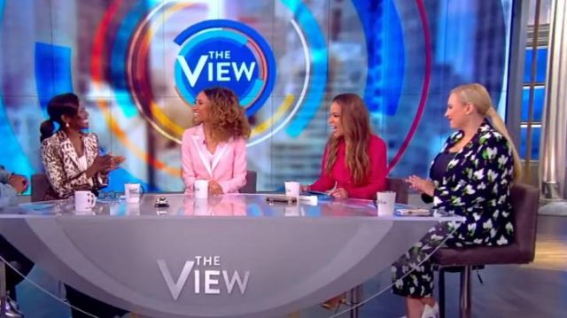 Escada  Brikenan Abstract-Floral Print Blazer worn by Meghan McCain on The View June 11,2019