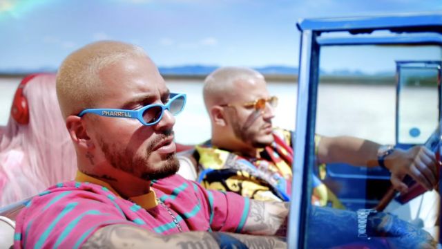 Chanel x Pharrell Williams 2019 Blue & Grey Sunglasses worn by J Balvin in  his Loco Contigo music video with DJ Snake, Tyga