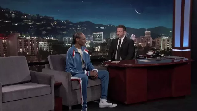 White Converse Sneakers worn by Snoop Dogg on Jimmy Kimmel Live June 13, 2019