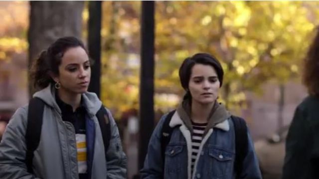 Alpha Industries Ma 1 Natus Hooded Bomber Jacket Worn By Moe Truax Kiana Madeira In Trinkets S01e05 Spotern