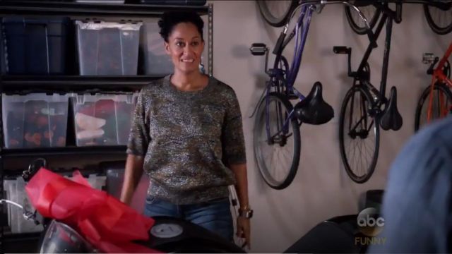 Isabel Marant Wal Lurex Camo Viscose Blend Sweatshirt worn by Rainbow Johnson (Tracee Ellis Ross) in black-ish (S02E02)