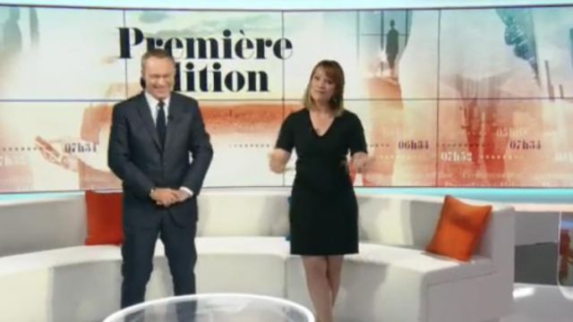 The black dress worn by Adeline Francis in the first Edition on BFMTV ...