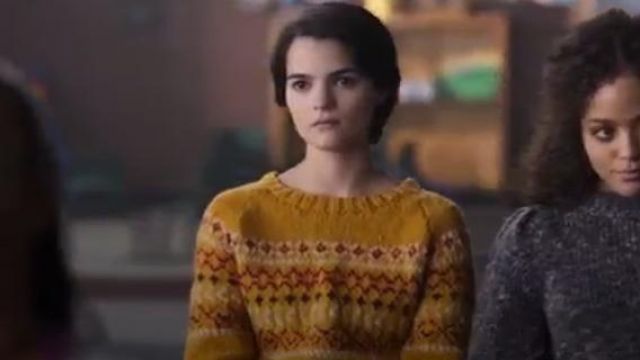 People Tree Hand Knitted Sweater In Fair isle Knit at ASOS worn by Elodie Davis (Brianna Hildebrand) in Trinkets (S01E09)