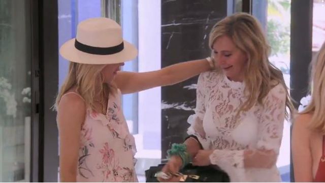 Sonja by Sonja MOrgan Lace Bell Sleeve Crop Top worn by Herself (Sonja Morgan) in The Real Housewives of New York City (S11E15)