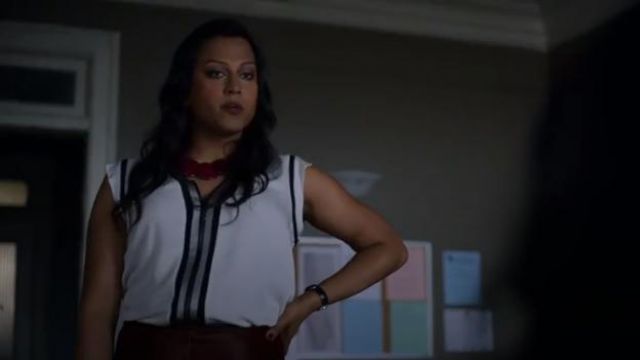 Elie Tahari Vallie Zip-Front Silk Blouse worn by Gillian (Aneesh Sheth) in Marvel's Jessica Jones (Season03 Episode01)