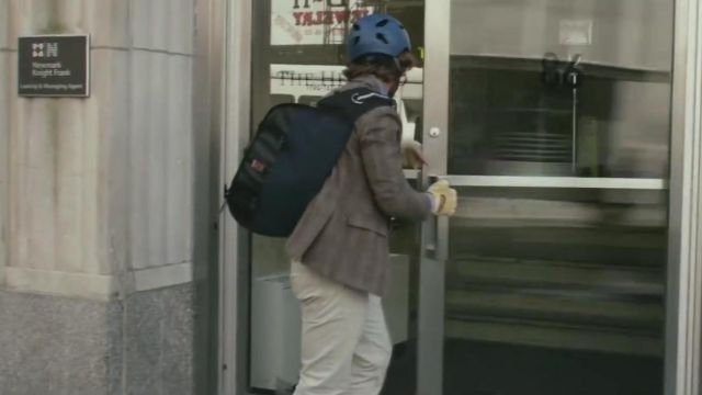 beige pants worn by Paul Asher (Brenton Thwaites) as seen in An Interview with God