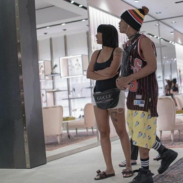 Stripee Pom Pom Knit Beanie worn by XXXTentacion as seen on his In­sta­gram Ac­count @Xxxtenta­cion
