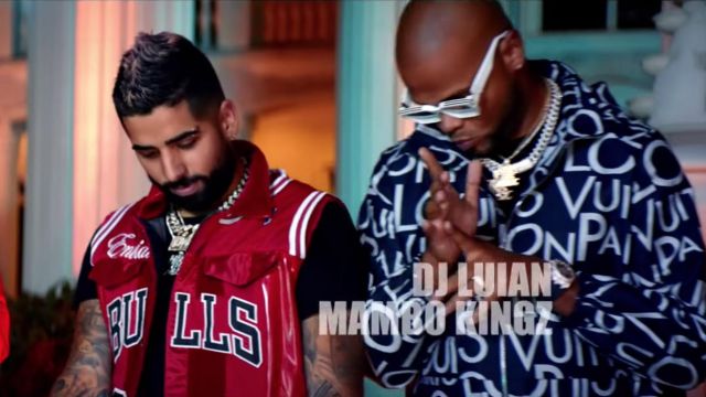 Anuel AA Wearing a Louis Vuitton Jazz Tee With Match 'Trainer