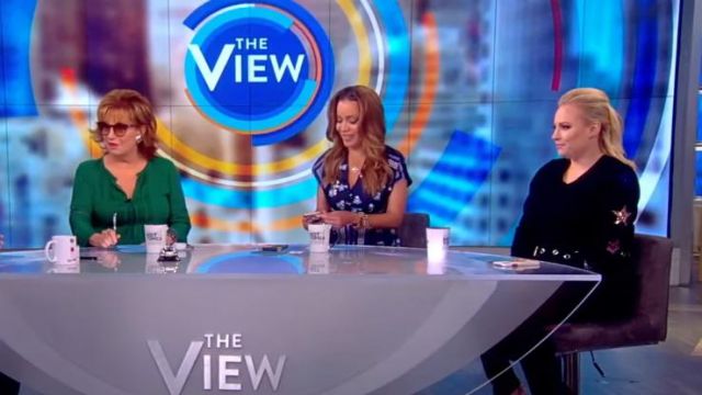 INC International Concepts  Sequin-Star Sweater worn by Meghan McCain on The View June 26,2019