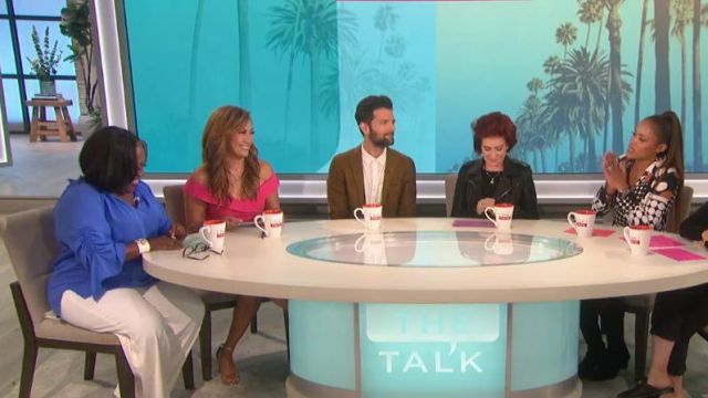 Rick Owens Stooges Leather Crop Moto Jacket worn by Sharon Osbourne on The Talk June 26,2019