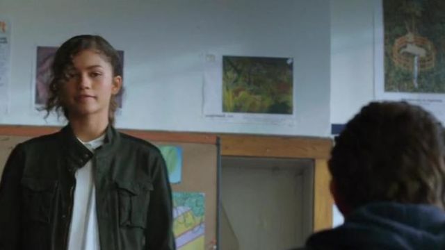 Black double chest pocket Jacket with Stand Collar worn by Michelle Jones  (Zendaya) in Spider-Man: Far from Home | Spotern