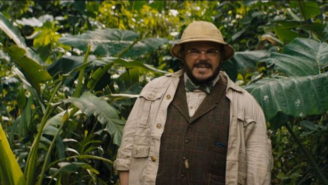 The suit jacket plaid tweed worn by Jack Black in Jumanji