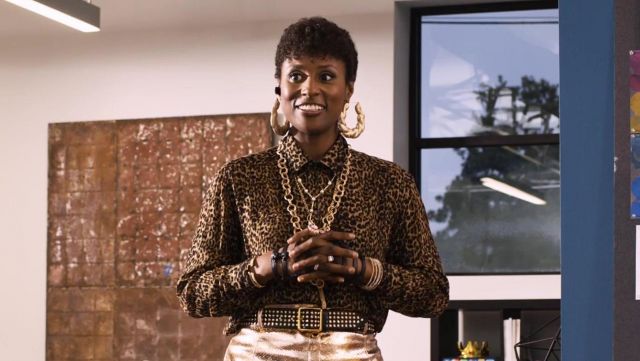 Gold Hoop Earrings worn by April Williams (Issa Rae) in Little