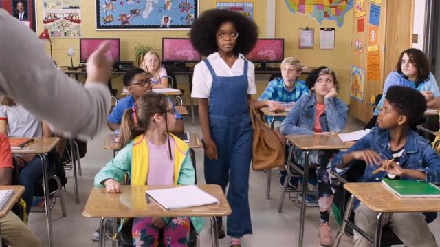 Denim Overall Braces worn by Little Jordan Sanders (Marsai Martin) in Little