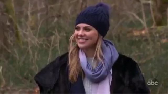 Love Knitz Purple Ombré Hand Woven Cashmere Wool Scarf worn by Hannah Brown in The Bachelorette (S15E07)