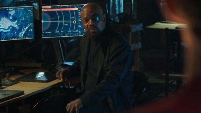 The cache eye of Nick Fury (Samuel L. Jackson) in Spider-Man : Far from Home