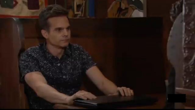 Good Man Brand Black Floral Short Sleeve Shirt worn by Kevin Fisher (Greg Rikaart) as seen in The Young and the Restless JUNE 28, 2019